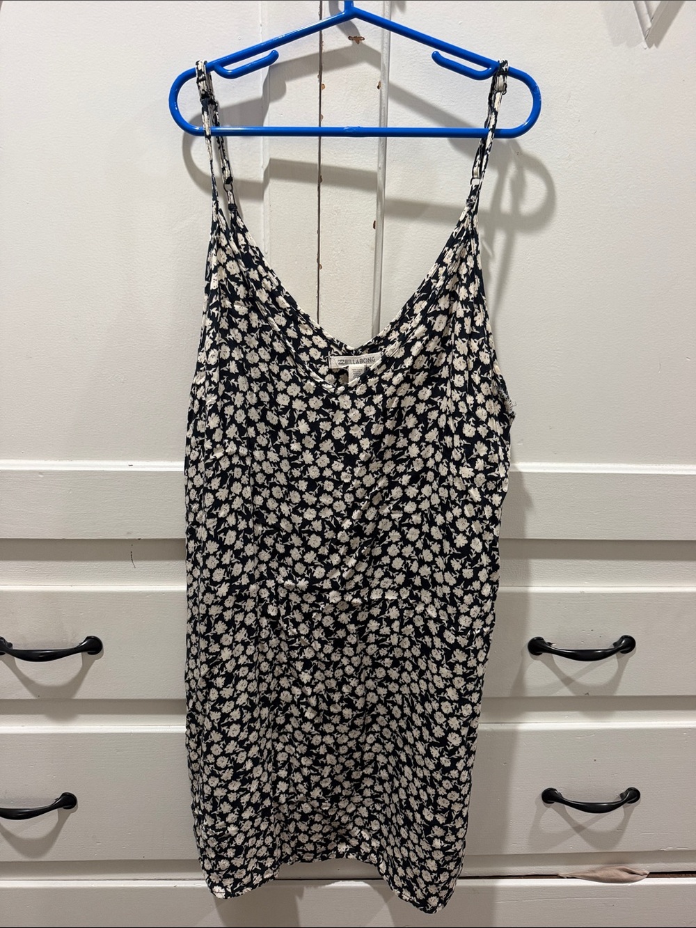 Billabong Black & White Floral Midi Slip Dress size small